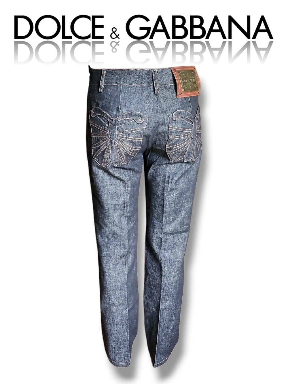 Dolce & Gabbana Denim Butterfly Bootcut Flare Denim Jeans EU 40 NWT Authenticate